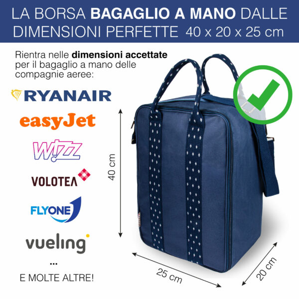 sakura borsa bagaglio a mano di misure perfette 40x20x25 ryanair