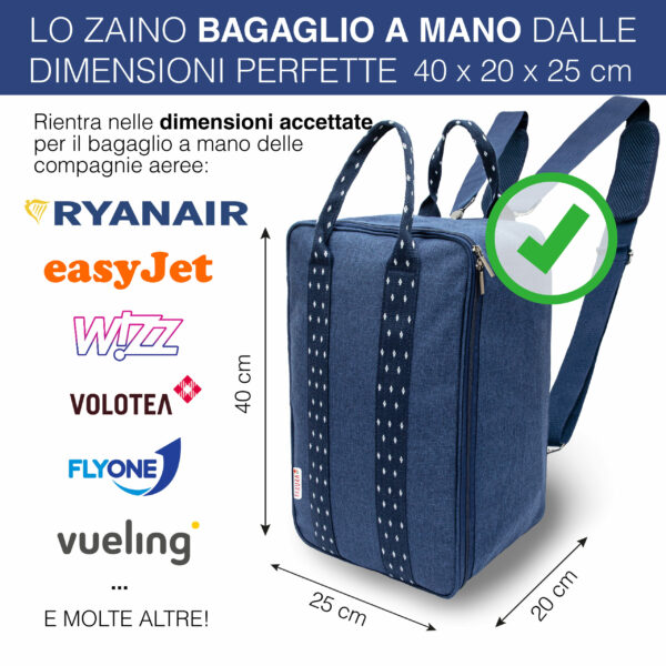 sakura zaino bagaglio a mano di misure perfette 40x20x25 ryanair