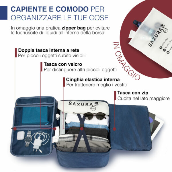 borsa valigia sakura capiente e piena di tasche funzionali