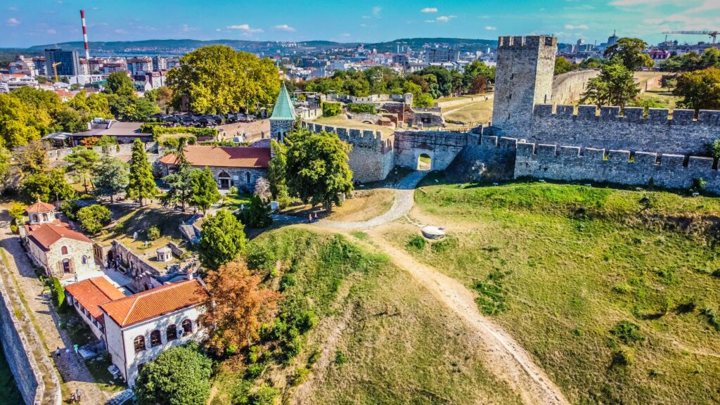 Vista di una fortezza a Belgrado Serbia